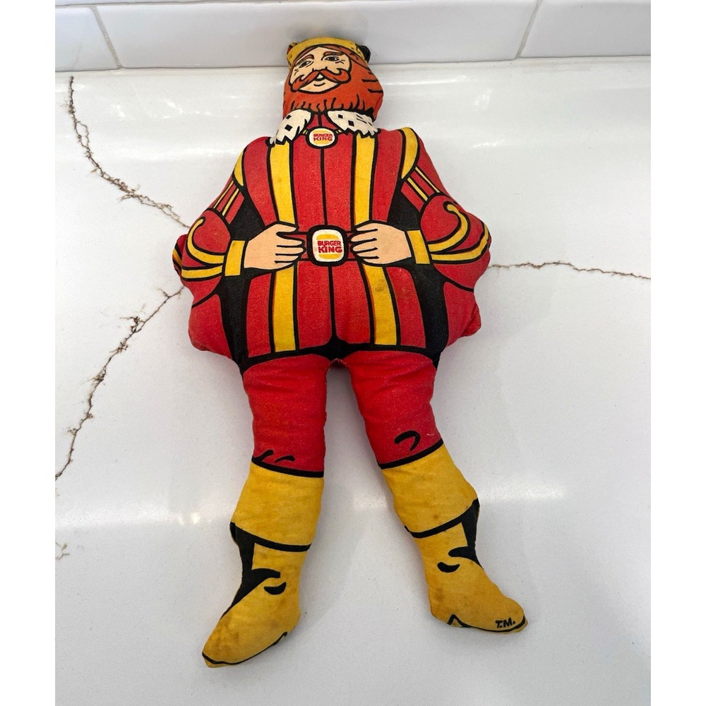 Vintage 1970s Burger King The King Plush Character Doll VTG Fast Food Toy